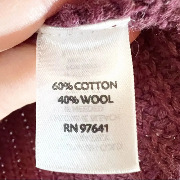 J Jill Plum Heather Purple Chunky Ribbed Knit Sweater Size Large Petite Boxy New - Picture 5 of 10